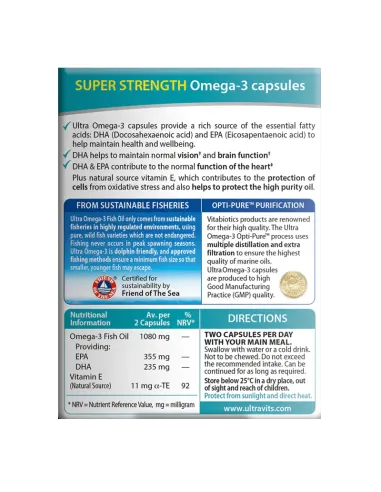 Ultra Omega-3 High Purity Fish Oil, 60 Capsules