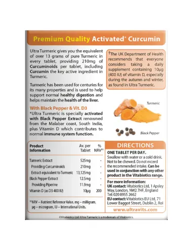 Ultra Turmeric with Black Pepper & Vitamin D -...