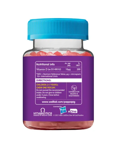 Wellkid Peppa Pig Vitamin D - 30 Soft Jellies  ( Best Before 2/2027 )