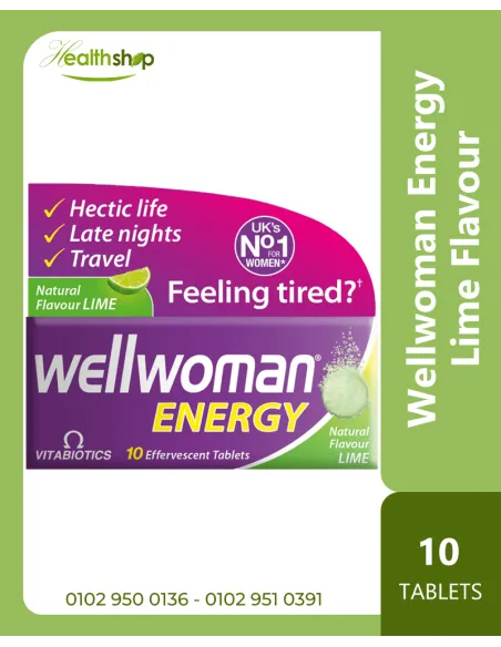 Wellwoman Energy Lime Flavour - 10 Effervescent Tablets