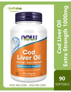 Cod Liver Oil, Extra Strength 1000 mg - 90 Softgels (...