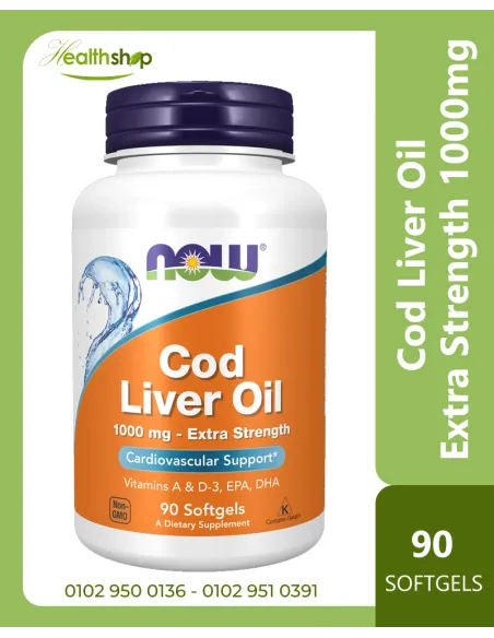 Cod Liver Oil, Extra Strength 1000 mg - 90 Softgels ( Best Before 1/2027 )