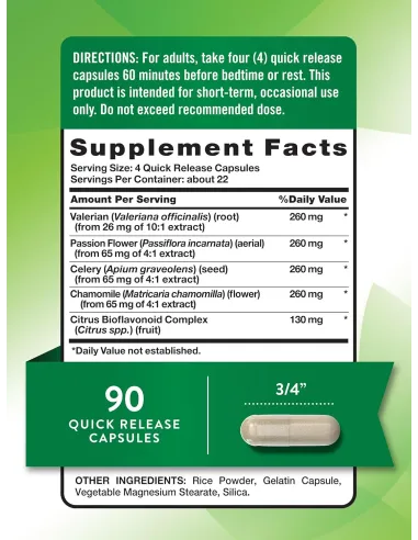 Calm Caps Plus Passion Flower and Chamomile -...