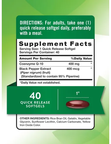CoQ10 400mg - 40 Softgels