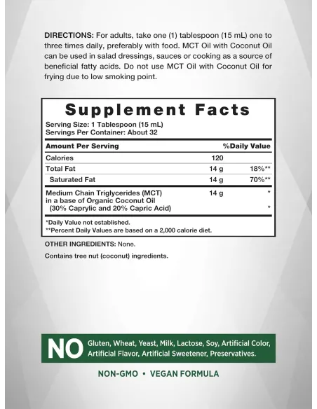 MCT Oil with Coconut Oil Liquid - 16oz (473ml)