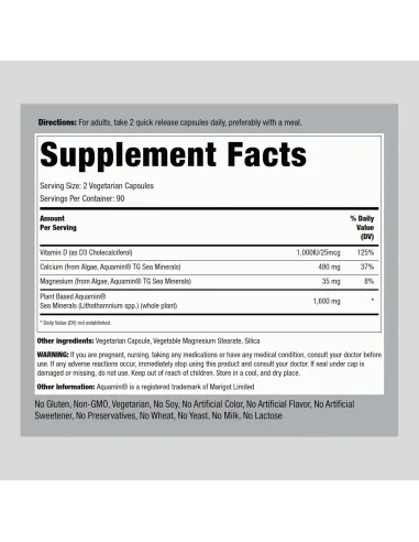 Red Mineral Algae, Vegetarian Calcium Plus D3...