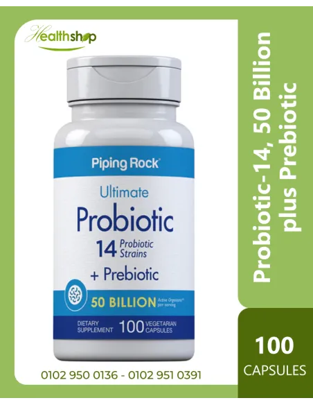 Probiotic-14, 50 Billion plus Prebiotic - 100 Vegetarian Capsules