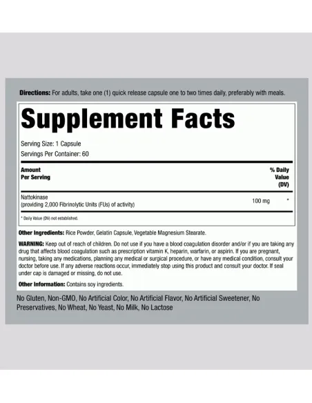 Nattokinase100 mg - 60 Quick Release Capsules
