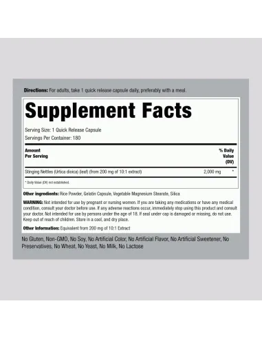 Stinging Nettle 2000 mg - 180 Capsules