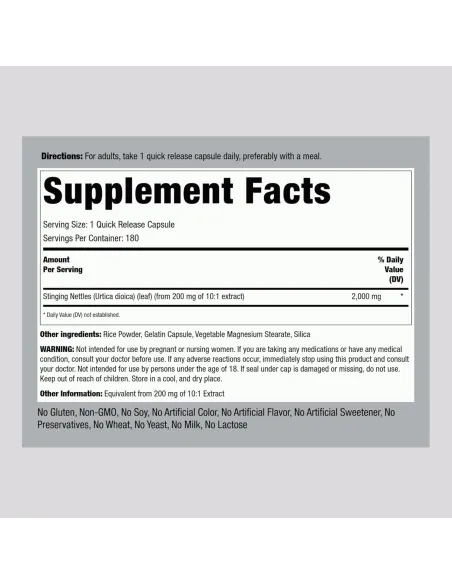 Stinging Nettle 2000 mg - 180 Capsules