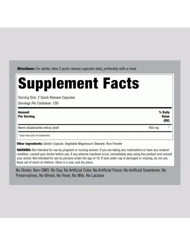 Neem Leaf 950 mg - 200 Capsules