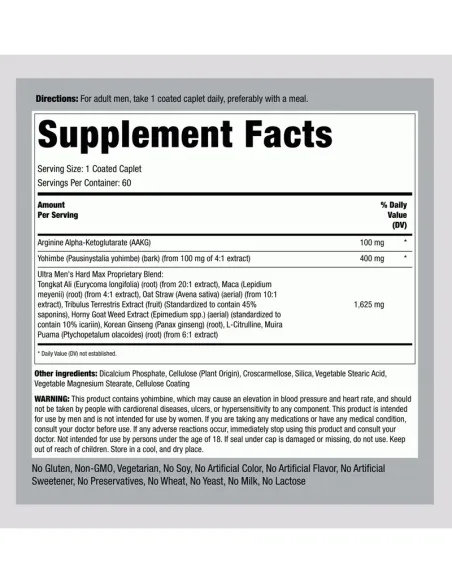 Ultra Men's HARD MAX - 60 Coated Caplets