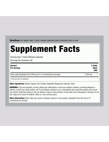 Royal Jelly 2500 mg - 120 Capsules