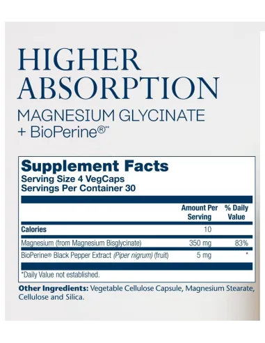 ماغنيسيوم جليسينات 350 ملجم - 120 كبسولة نباتية