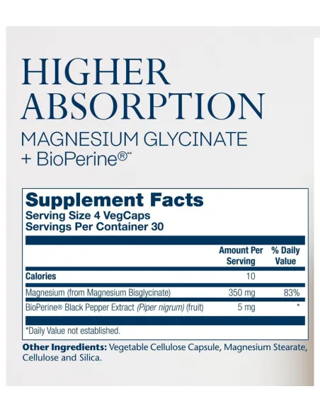 Magnesium Glycinate 350mg  - 120 Veg Caps