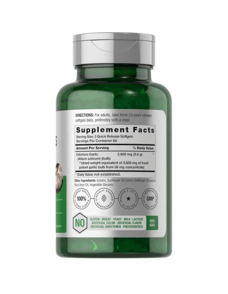 Odorless Garlic 3600 mg - 200 Softgels
