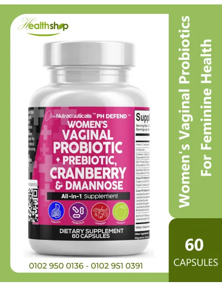 Women's Vaginal Probiotics with Cranberry - 60 Capsules( Best Before 2/2027 )