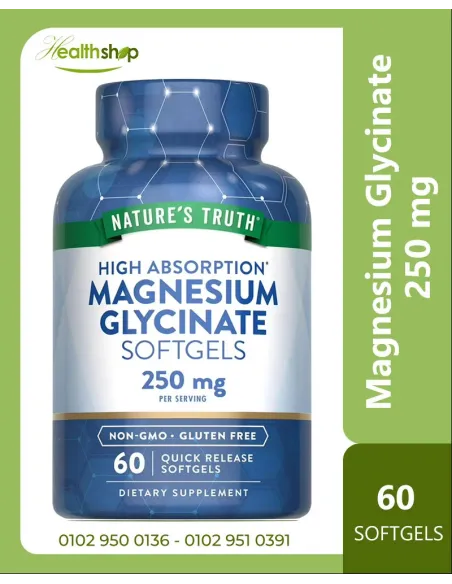 Magnesium Glycinate, High Absorption 250mg - 60 Softgels