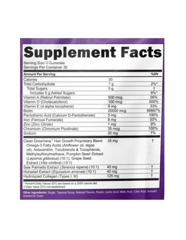 GrowVana Hair Growth Gummies, Biotin + Collagen...