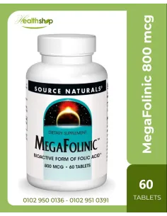 MegaFolinic - Bioactive Form of Folic Acid, 800 mcg - 60...