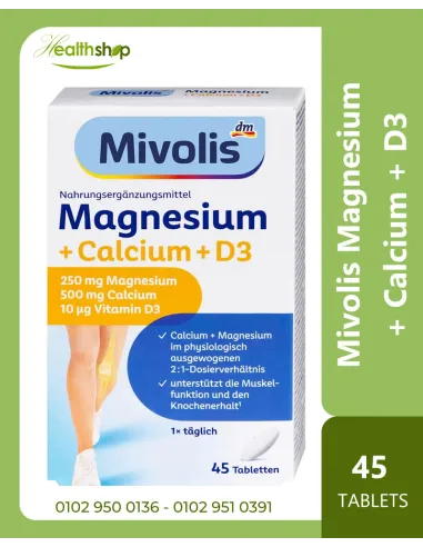 Mivolis Magnesium + Calcium + D3 - 45 Tablets