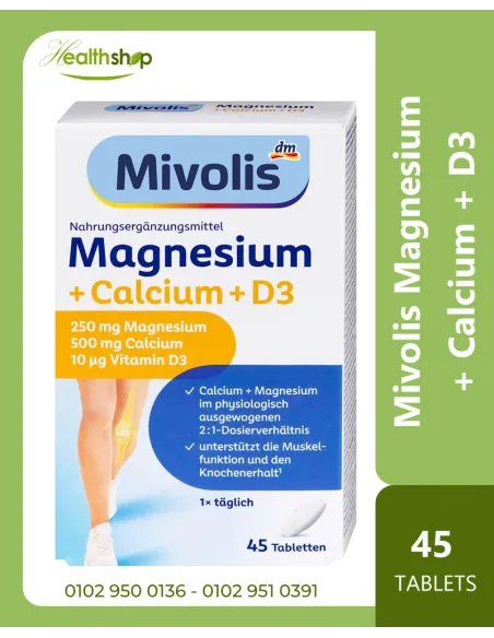 Mivolis Magnesium + Calcium + D3 - 45 Tablets