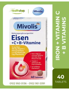 Mivolis Iron + vitamin C + B vitamins, tablets, 40 pcs.