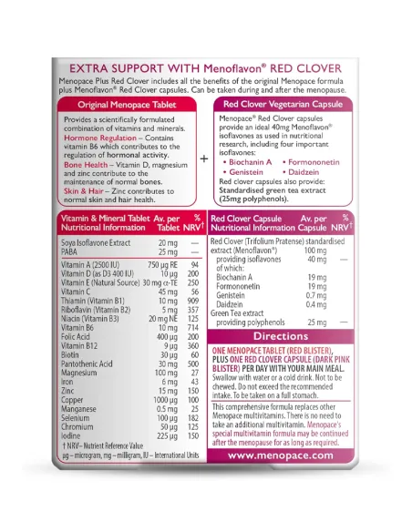 Menopace Red Clover - 56 Capsules & Tablets ( Best Before 10 /2026 )