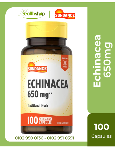 Echinacea 650mg - 100 Capsules ( best Before 11-2026 )