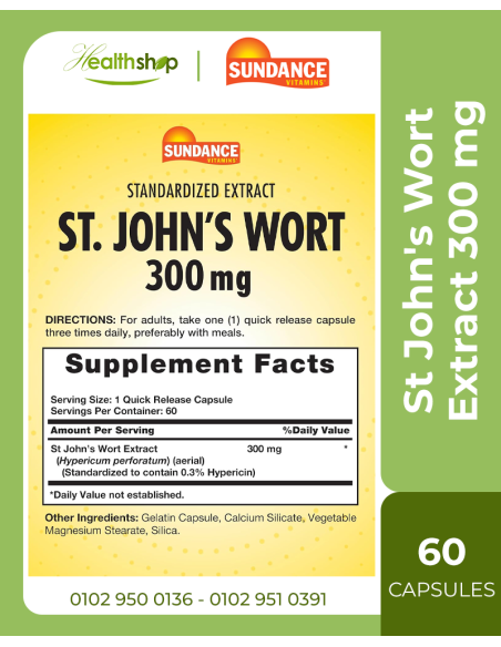 St. John's Wort Extract 300 mg - 60 Capsules ( Best Before 12-2026 )