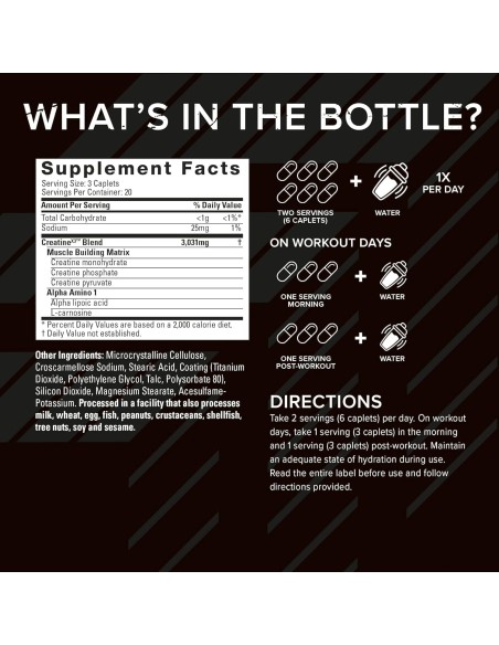 Six Star Creatine Pills X3 - 60 Caplets ( Best Before 12-2026 )