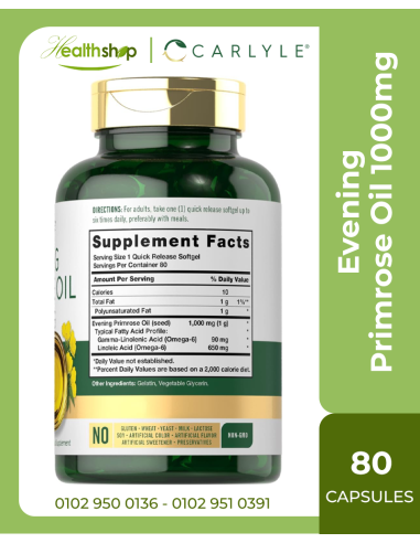 Carlyle Evening Primrose Oil 1000mg - 80...