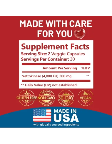Nattokinase 4,000 FU Per Serving - 60 Capsules