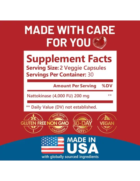 Nattokinase 4,000 FU Per Serving - 60 Capsules