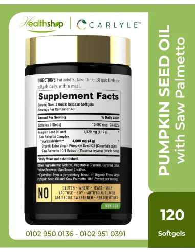 Pumpkin Seed Oil with Saw Palmetto 4000 Mg -...
