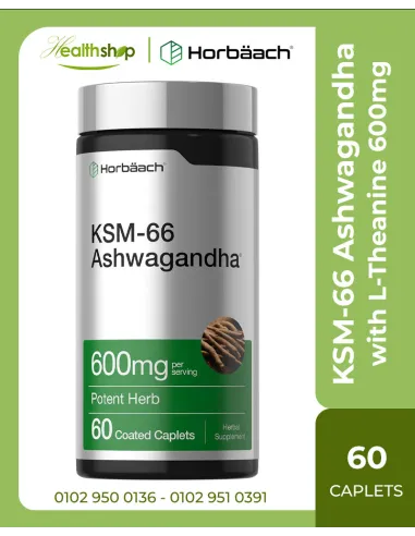 اشواغاندا مع ل-ثيانين 600 مجم - 60 كبسولة KSM 66