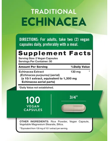 Echinacea Extract 1300 mg - 100 Vegetarian...