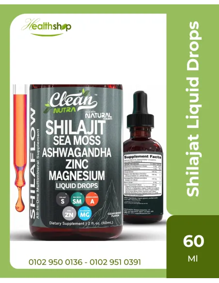 Shilajit Supplement for Men Women with Sea Moss Ashwagandha Zinc Magnesium - 60 ml