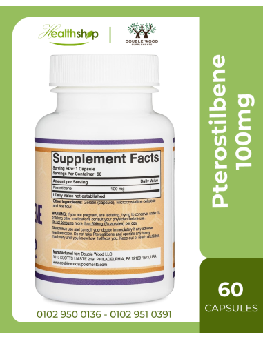 Pterostilbene 100mg - 60 Capsules ( Best Before...