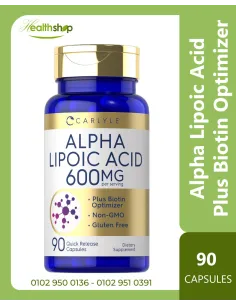 Alpha Lipoic Acid 600mg Plus Biotin Optimizer - 90 Capsules