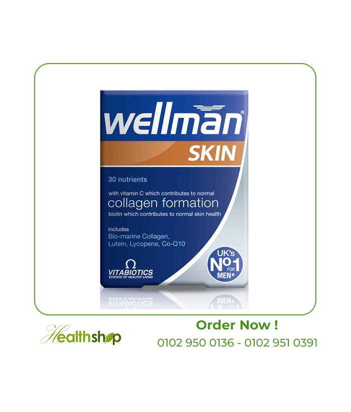 Wellman Skin 60 Tablets (5/2023) | Vitabiotics | Vitamins For Men  |