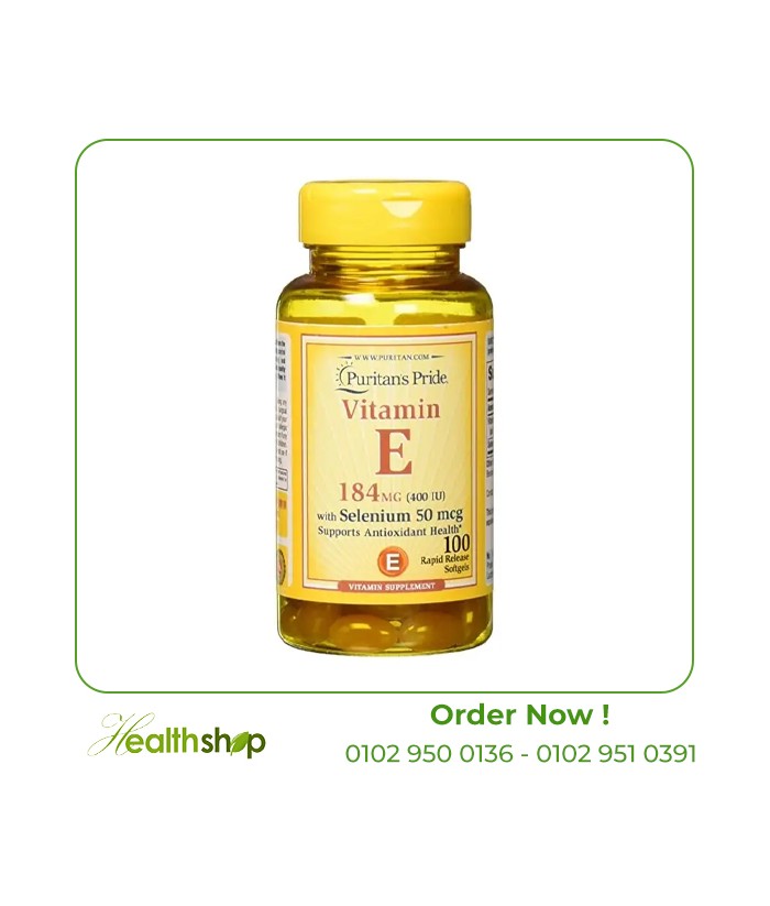 Vitamin E-400 IU with Selenium 50 mcg-100 Softgels | Puritan's Pride | Vitamins  |