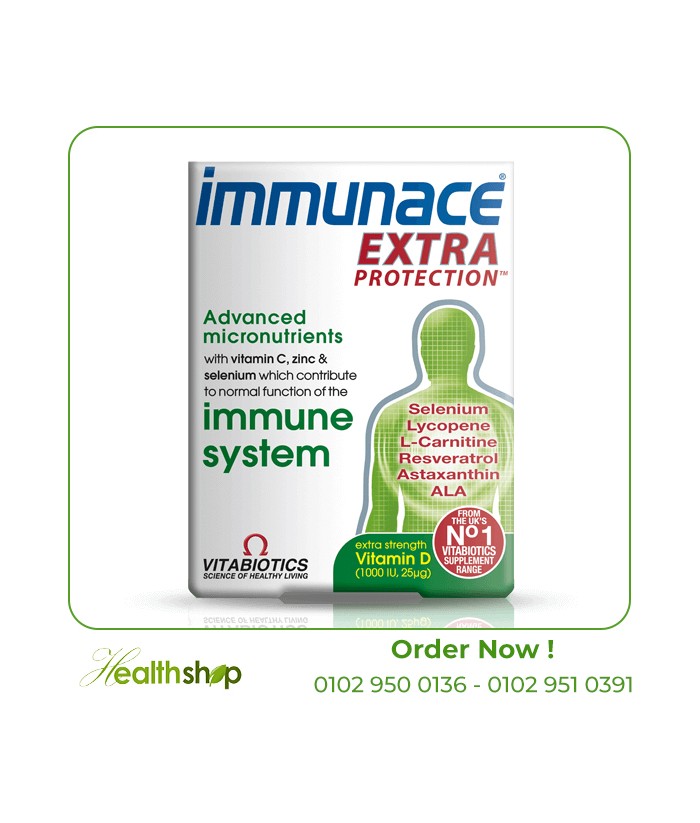 Immunace Extra Protection - 30 Count | Vitabiotics | Immunity & Antioxidants  |
