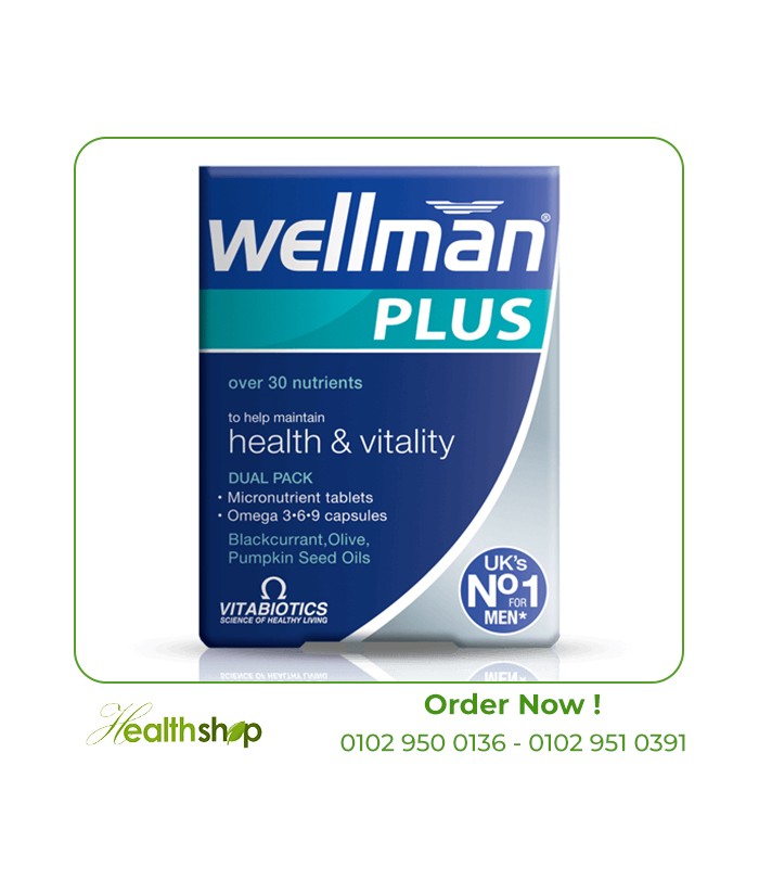 Wellman Plus Omega 3-6-9 - 56 Tablets/Capsules | Vitabiotics | Men  |