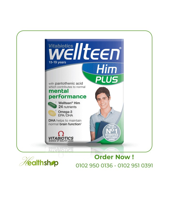 Wellteen Him Plus 56 Tablets/Capsules ( Expiry Date 6/2023) | Vitabiotics | Teens  |