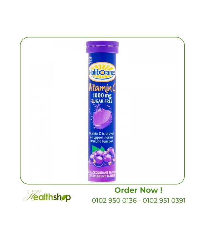 Haliborange Vitamin C 1000 mg 20 Effervescent Tablets - Blackcurrant Flavour - Sugar Free ( Expiry Date 3/2023) | Haliborange...