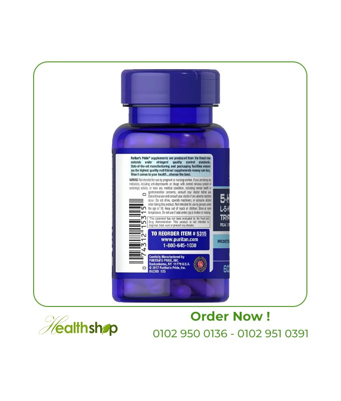5-HTP 100 mg (Griffonia Simplicifolia) /60 Capsules | Puritan's Pride | Mood Adjustment and sleep aids  |