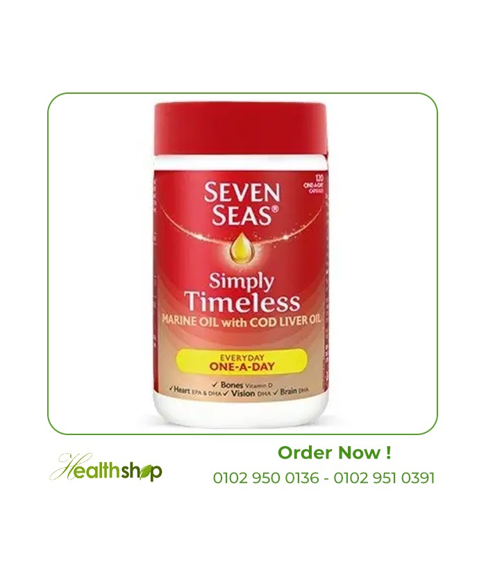 Seven Seas Simply Timeless Cod Liver Oil One-a-Day - 120 capsules | Seven Seas | COD Liver Oil  |