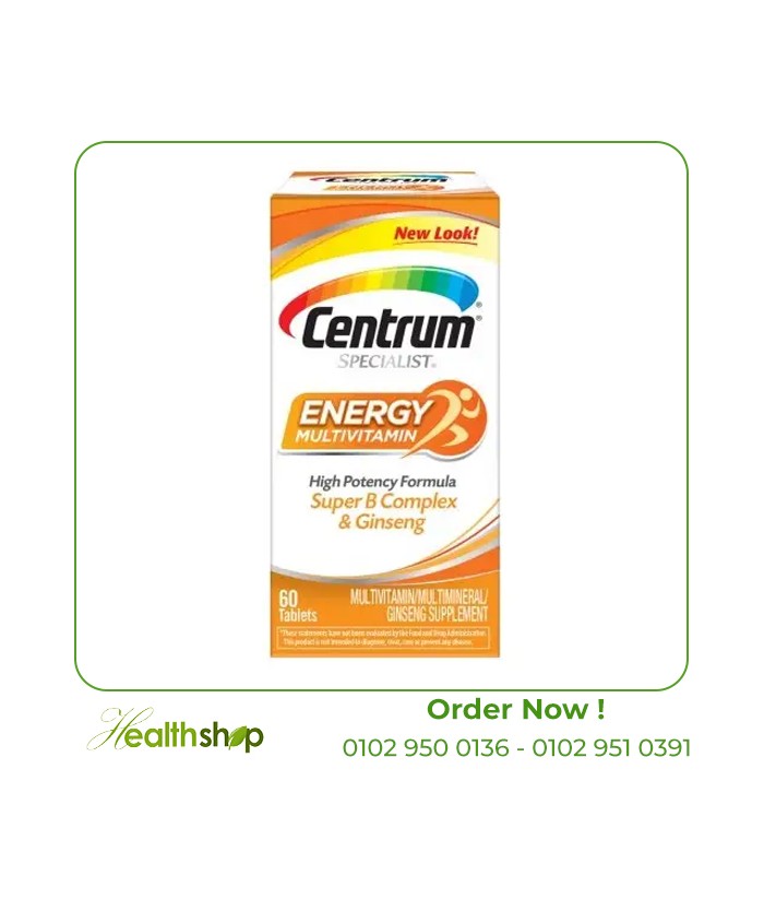 Centrum Energy / 60 Tablets (Expiry Date 3/2023) | Centrum - Pfizer | Multi-Vitamin  |