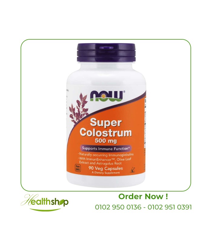 Super Colostrum 500 mg / 90 Veg Capsules (Expiry Date 8-2022) | now foods | Immunity & Antioxidants  |